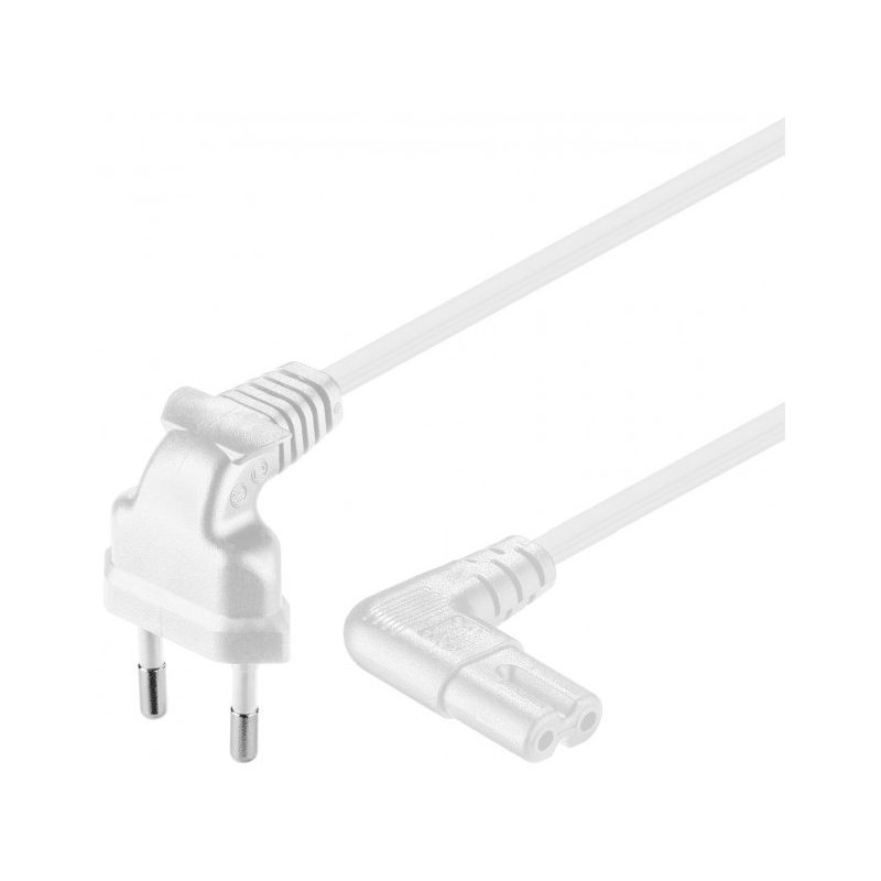 Stromkabel mit Eurostecker und Gerätebuchse C7 – Weiß - 1 Meter