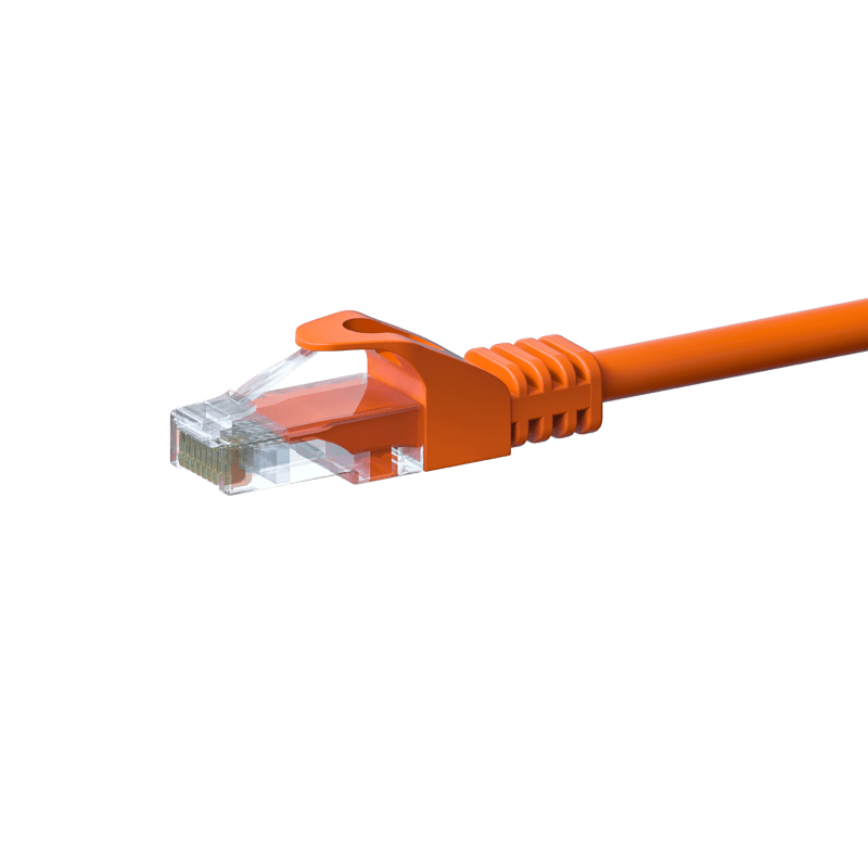 CAT5e Netzwerkkabel, U/UTP, 7,50 meter, Orange, 100% Kupfer
