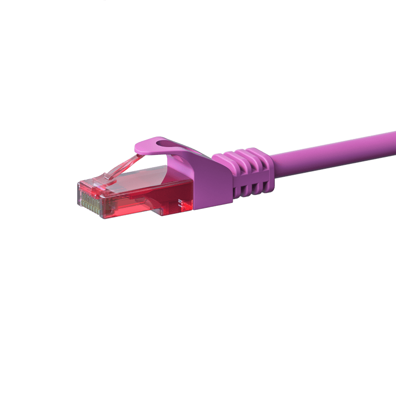 CAT6 Netzwerkkabel, U/UTP, 0,25 Meter, Rosa, 100% Kupfer