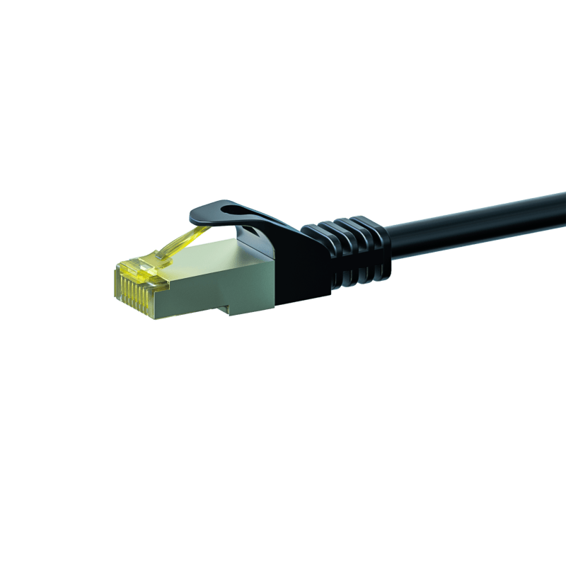 RJ45 Netzwerkkabel S/FTP (PiMF), mit CAT 7 Rohkabel, Schwarz, 30m