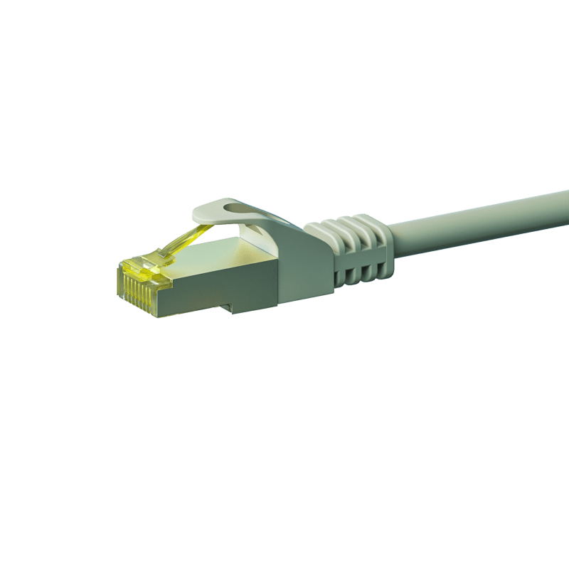 RJ45 Netzwerkkabel S/FTP (PiMF), mit CAT 7 Rohkabel, Grau, 0,50m