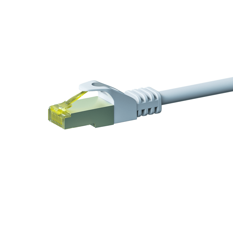 RJ45 Netzwerkkabel S/FTP (PiMF), mit CAT 7 Rohkabel, Weiß, 3m