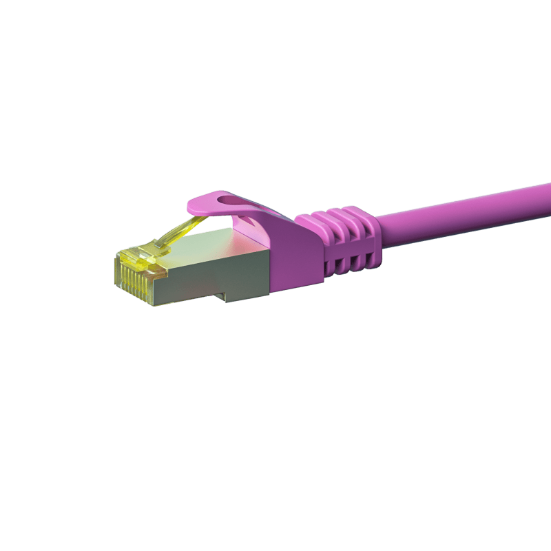 RJ45 Netzwerkkabel S/FTP (PiMF), mit CAT 7 Rohkabel, Rosa, 0,25m