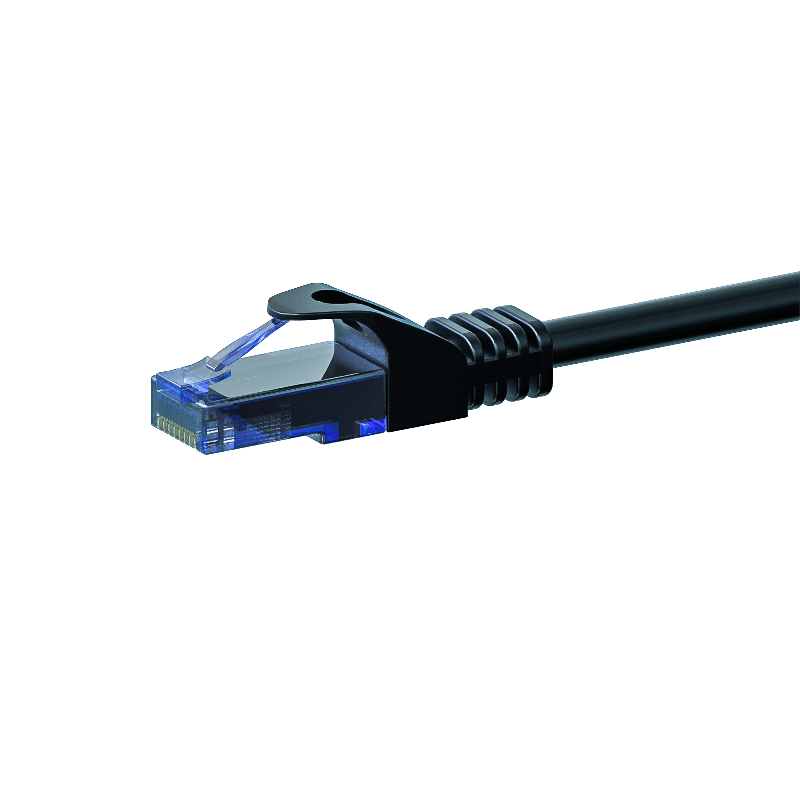 CAT6a Netzwerkkabel 100% Kupfer - U/UTP - 0,25 Meter - Schwarz