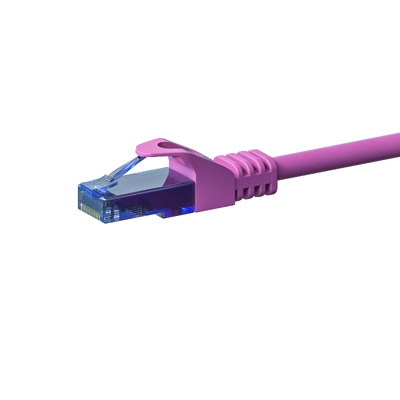 CAT6a Netzwerkkabel 100% Kupfer - U/UTP - 7,50 meter - Rosa