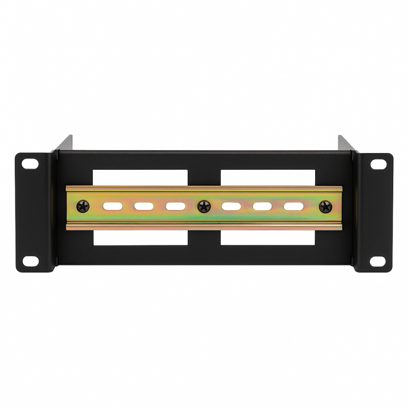2U DIN rail voor 10 inch racks - in diepte verstelbaar
