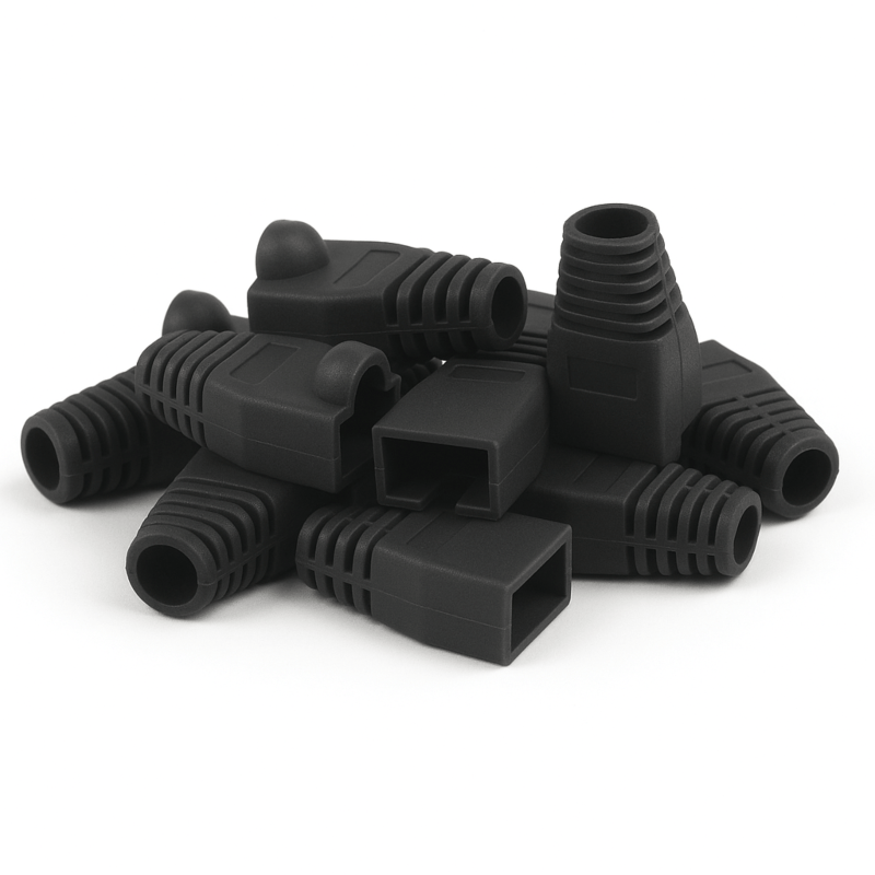 DANICOM RJ45 Kabeltülle Schwarz Groß - 10 Stück