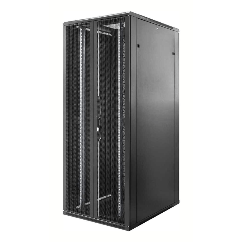 47 HE 19” Serverschrank, mit perforierter Doppelflügeltüren vorne und hinten (BxTxH) 800 x 800 x 2200mm